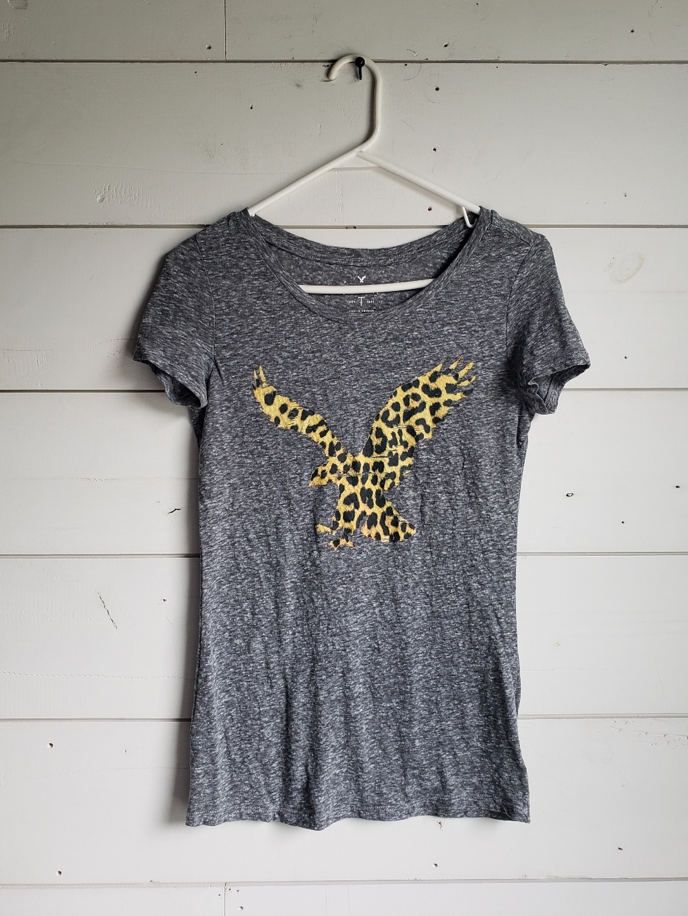 American Eagle Outfitters Leopard Print Eagle T-Shirt - Small